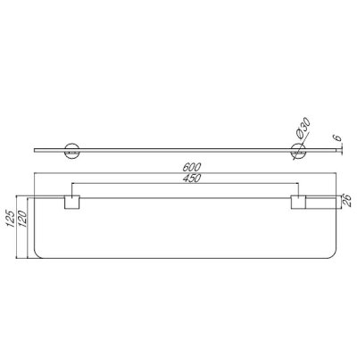 Rondo 2 Crystal Glass Shelf