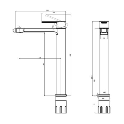 Architectura Tall Single Lever Basin Mixer