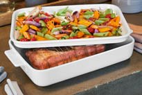 Clever Cooking Rectangular Baking Dish 34x24cm and Serving Dish Cover 36x26cm