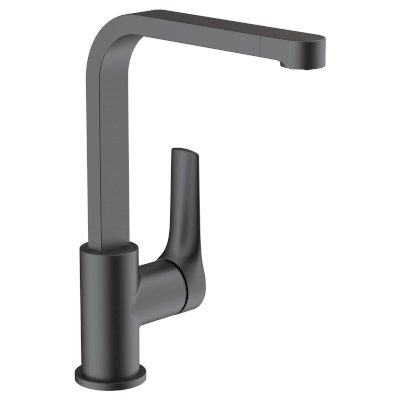 National Single lever High-spout Kitchen Mixer 1/2″ flexible hoses Matt Black