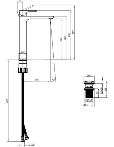 O.Novo Tall Single Lever Basin Mixer