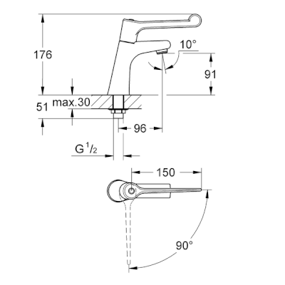 Hospita Sink Pillar Tap