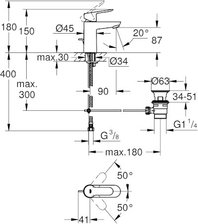 BauEdge Single-Lever Shower Mixer