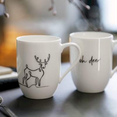 Statement Mug Christmas Set Reindeer 2pcs