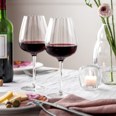 Rose Garden Red Wine Goblet Set 4pcs