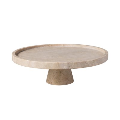 Manufacture Travertine Footed serving platter