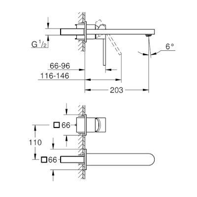 Grohe Plus Two hole basin mixer L-Size