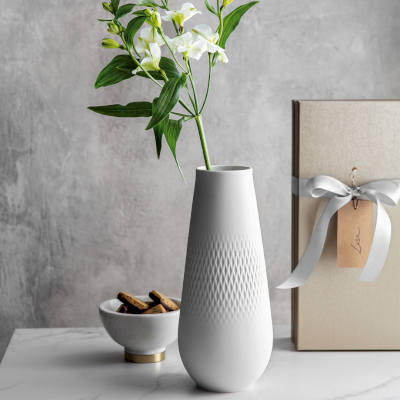Manufacture Collier Blanc Vase Carre Tall