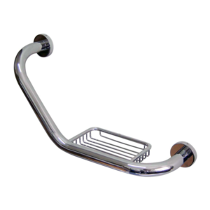 Chrome-Plated Brass Grab Bar with Soap Dish