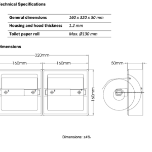 Stainless Steel Satin Double Toiler Paper Dispenser