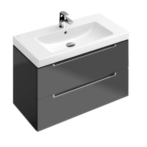 Subway 2.0 Vanity Unit with Basin in Glossy Grey (800mm)