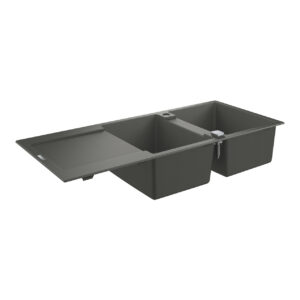 K500 Composite Sink with Drainer - Double bowl with arm