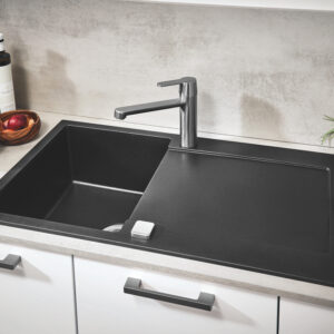 K500 Composite Sink with Drainer - Single bowl with arm